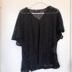 Lularoe black beach top blouse L