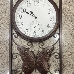 Bestime Two-in-one Metal Clock with Thermometer