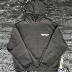 🖤 Fear of God Essentials Hoodie – Black with White Lettering Fleece Sizes S M L