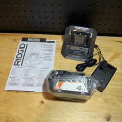RIDGID 18V Lithium-Ion 4.0 Ah Battery Starter Kit with Charger