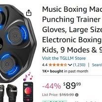 Music Boxing Machine, Interactive Punching Trainer with Boxing Gloves,