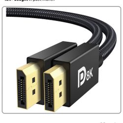 IVANKY 8K DisplayPort Cable 1.4, VESA Certified DP Cable 6.6ft (8K@60Hz, 4K@144Hz, 2K@240Hz)HBR3 Support 32.4Gbps, HDR, HDCP 2.2, FreeSync G-Sync