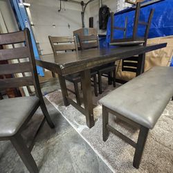 Kitchen Table With Chairs And Bench