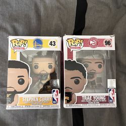 2 Funko Pop Figures (Stephen Curry, Trae Young) 