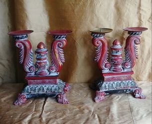 Asian style candle holders set at 2