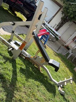 Very nice and strong Olympic weight bench can adjust bench to many positions. Can put weight plates on rack as well. $350