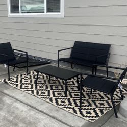 Patio Conversation Set Black 