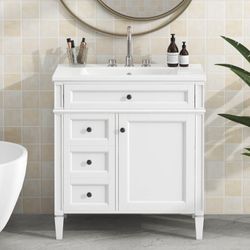 Brand New Sealed 30'' Bathroom Vanity with Top Sink, Modern Bathroom