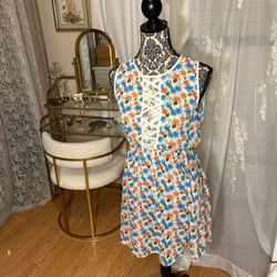 Cool Light Floral  Dress New 