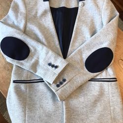 Womens Grey And Navy Blazer