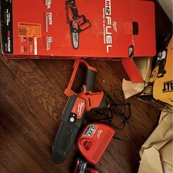 M12 FUEL 6 in. 12V Lithium-Ion Brushless Battery HATCHET Pruning Saw Kit w/4.0 Ah Battery, Charger &