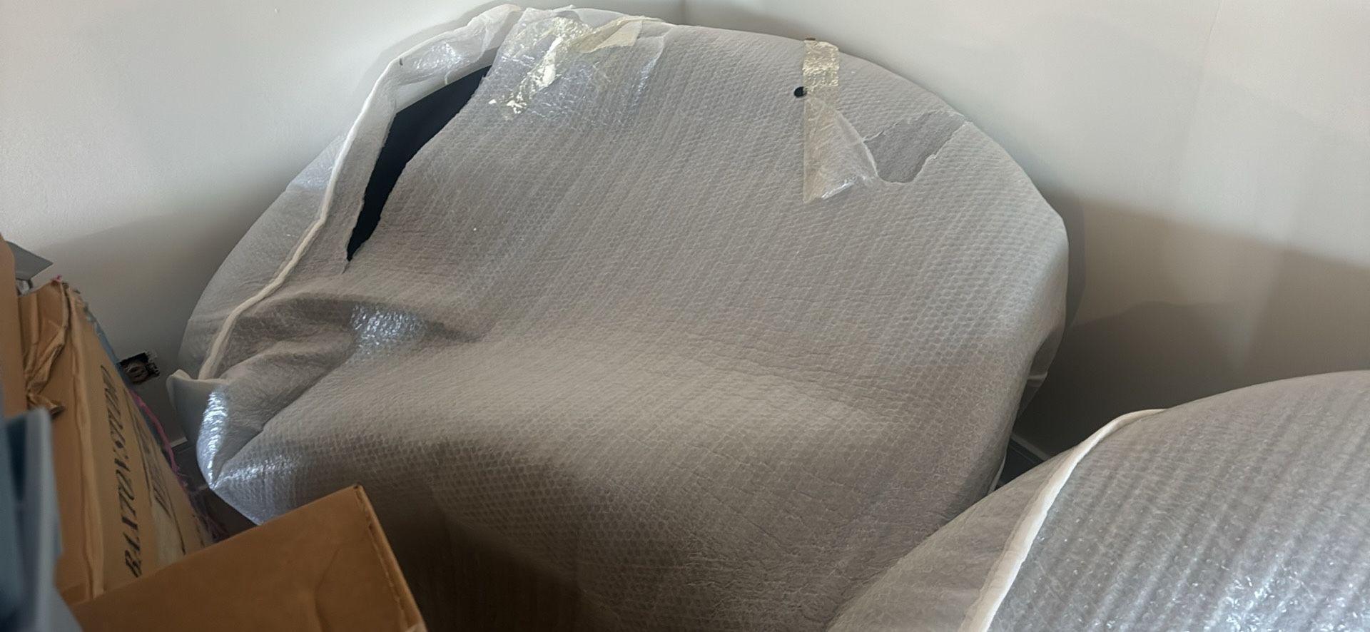 Brand new Black Loveseat And Barrel Chair, Still  Wrapped, Never Used 