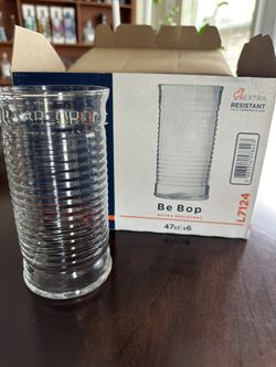 6 Vintage Glass Ribbed / Arcoroc L 7124 / 2 Boxes