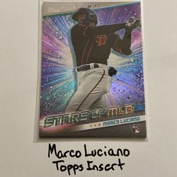 Marco Luciano San Francisco Giants Shortstop Topps Short Print Insert Rookie Card. 