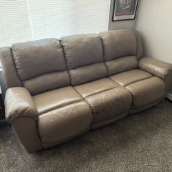 Leather Recliner Sofa (Electric) - Good Condition