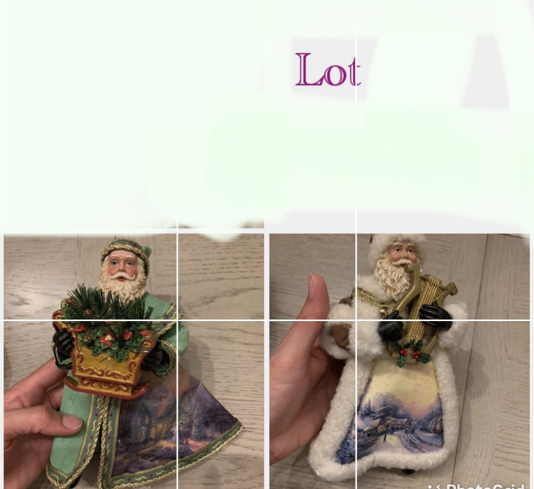 Thomas Kinkade Old World Santa Lot of TWO
