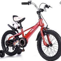 Brand New Kids Bike, Thanksgiving Or Christmas Gift For Kid. 16 Inch Kids Bicycle for Ages 3-6 with Training Wheels, Easy Assembly Lightweight. Red