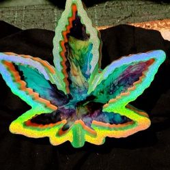 Hand made holographic glow in the dark resin ashtray