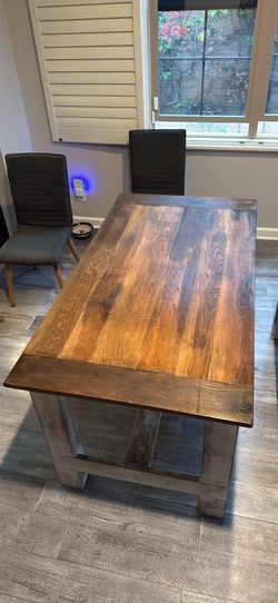 Rectangle Handmade Wood Table with Bench