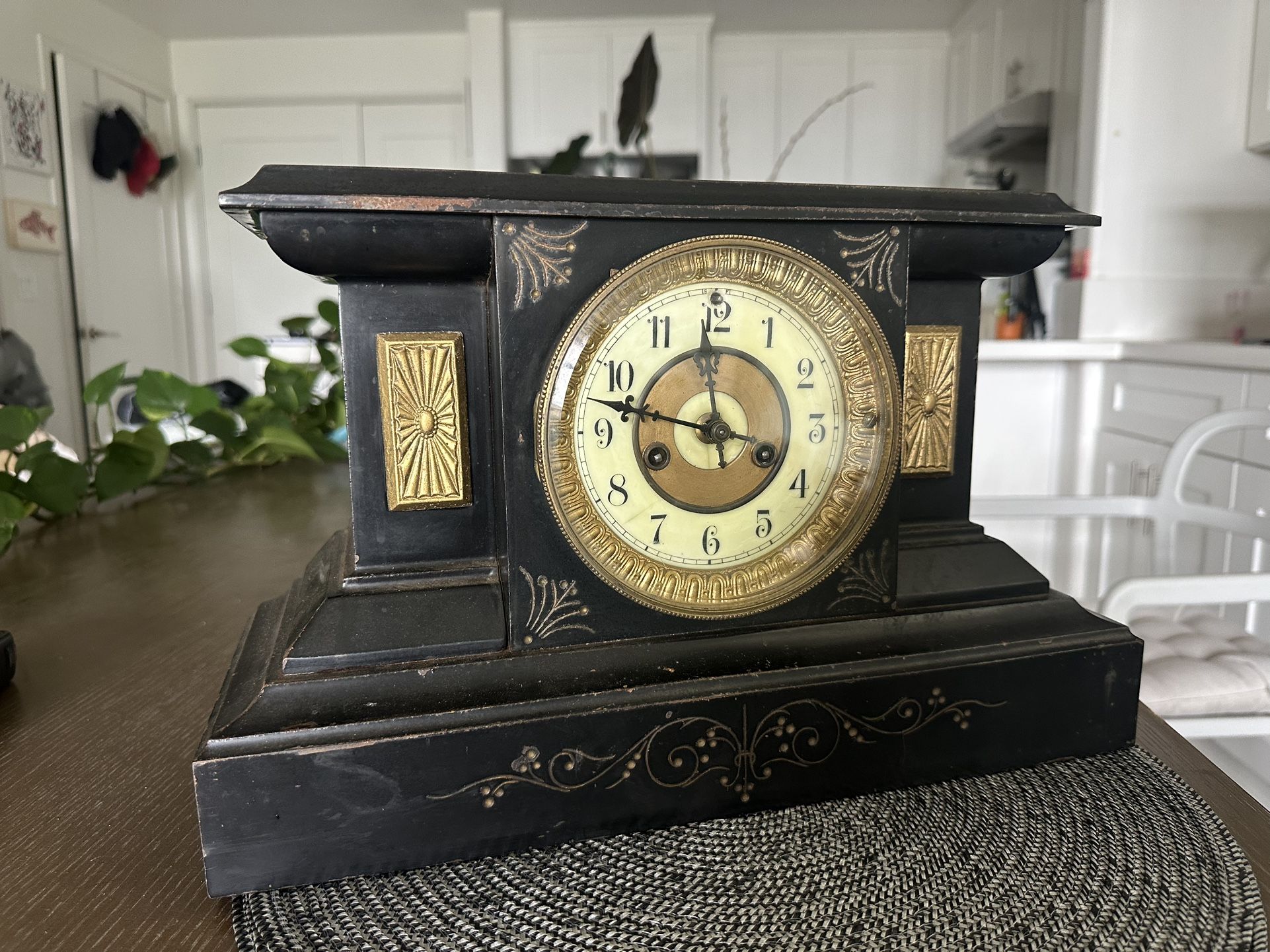 Antique Clock Cast Iron