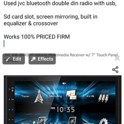 Bluetooth Double Din Touch Screen Radio
