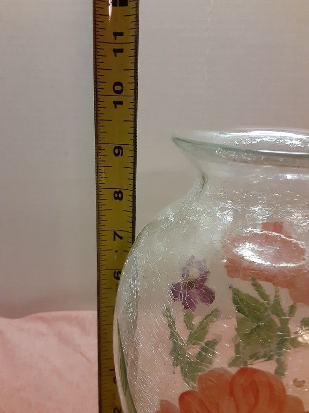 Hand Painted Glass Vase