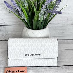 Michael Kors Trifold White Monogram Wallet 