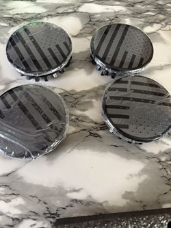 New 4PCS Set Custom 3 1/4" 83mm Hubcaps with Black US Flag for Tahoe Suburban Silverado 1500 Sierra Yukon Denali 2014-2020