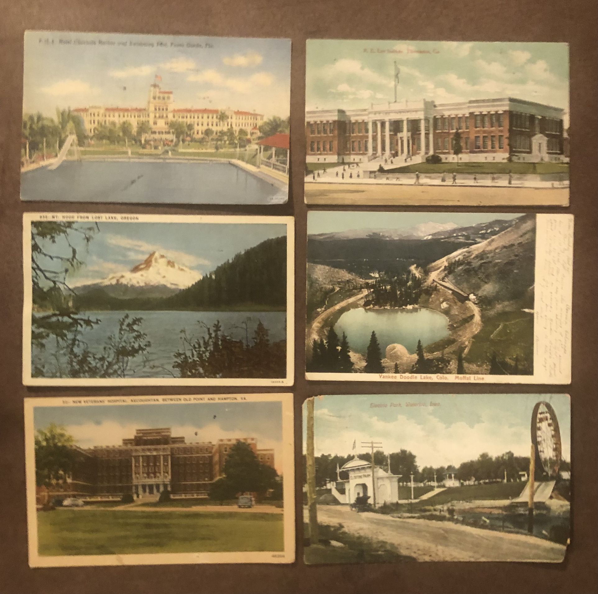 6 Vintage/Antique Used Postcards From 6 U.S. Cities/States-1(contact info removed)s-1 & 2 Cent Stamps