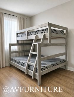 Full Twin Bunk Bed and 2 Foam Mattresses