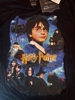 Harry Potter Philosopher’s Stone Men’s Large Black Graphic T-Shirt NWT