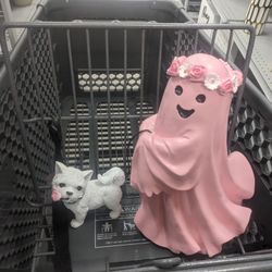 Pink Ghost Walking Dog 