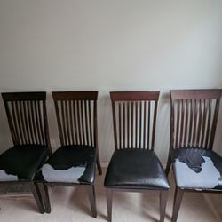 Free 5 Hardwood Chairs
