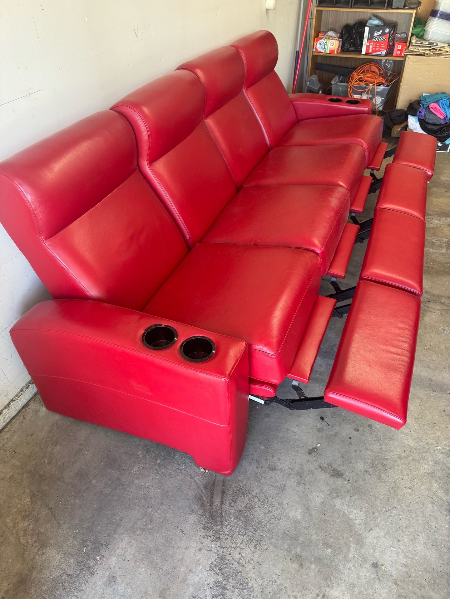 Creative Leather Custom Movie Theatre Style Red Recliner Sofa