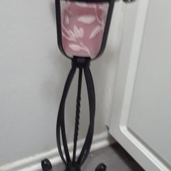 METAL CANDLE HOLDER PINK CANDLE $25 