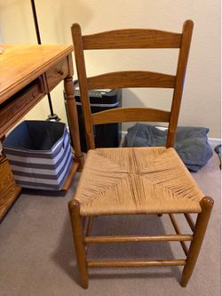 Vintage ladder chair with wicker seat. Excellent condition!