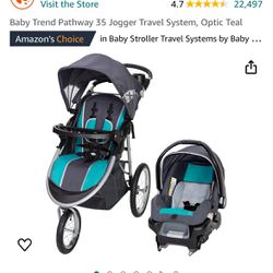 Baby Trend Pathway 35 Jogger Travel System(Stroller Only)Optic Teal " Like New" 