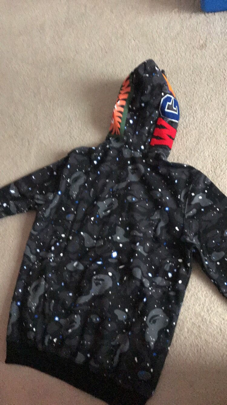 Limited edition black star WGM bape hoodie