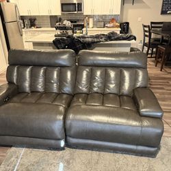 4 Seat, 2 Piece, Leather Recliner set