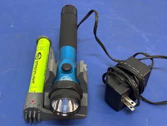 Streamlight Stinger LED Blue Rechargeable Flashlight 2 Battery & Charger