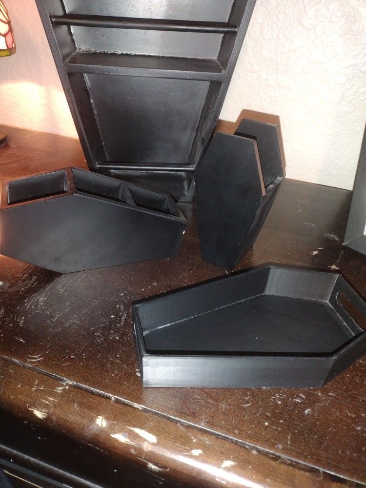Coffin Makeup Brush Holders And Tray