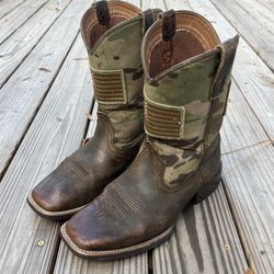 ARIAT Sport Patriot Brown Leather & Camo Textile Cowboy Boots 10027204 MENS 11EE