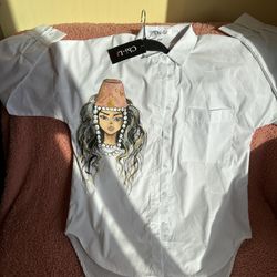 Hand Painted “Armenian girl” Loose shirt tunic M 