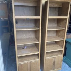 Large Bookshelves Cabinets Lighted 22x17x73 