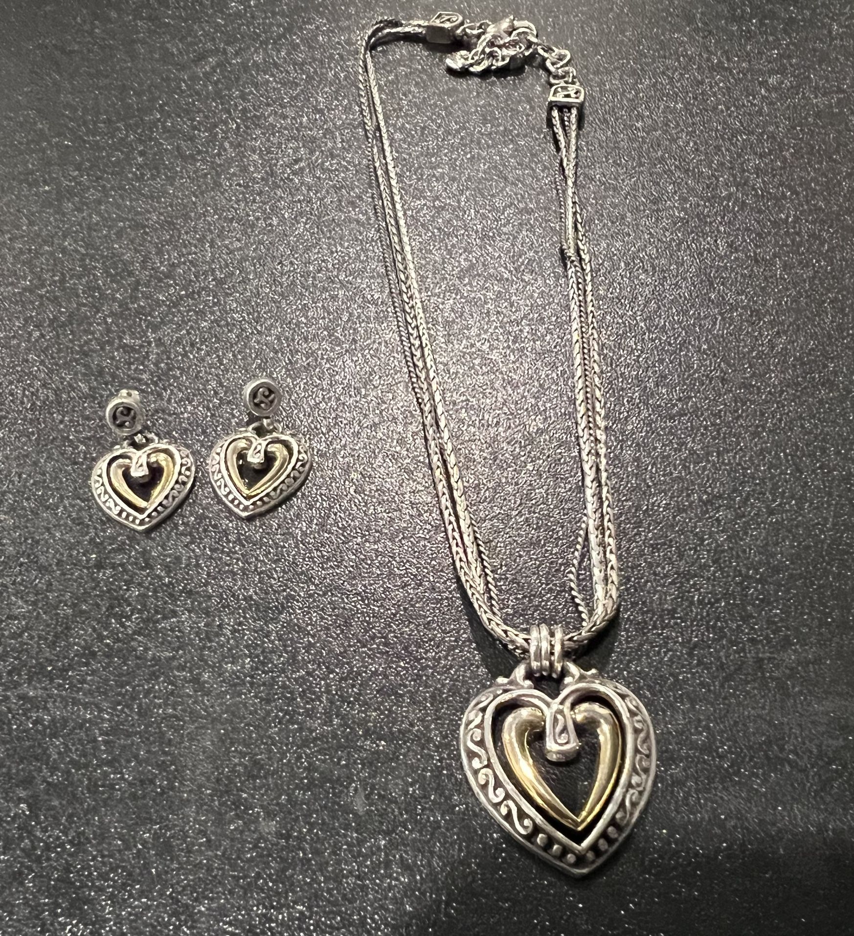 Brighton Double Heart necklace and earrings set