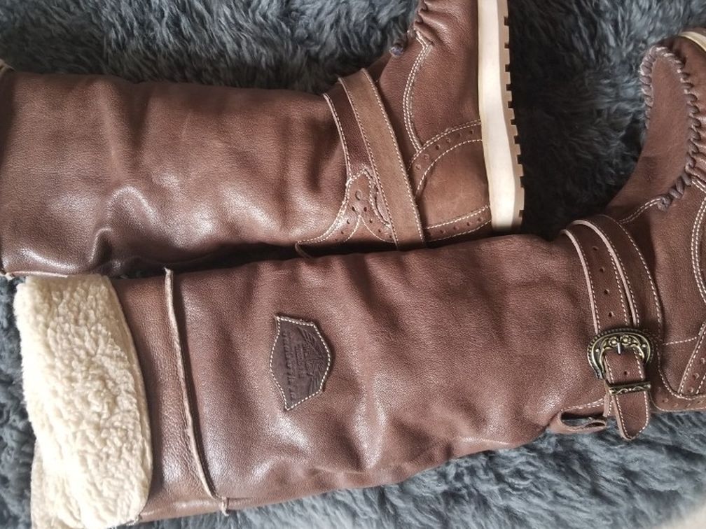 El Vaquero Apache Shearling And Leather Boots
