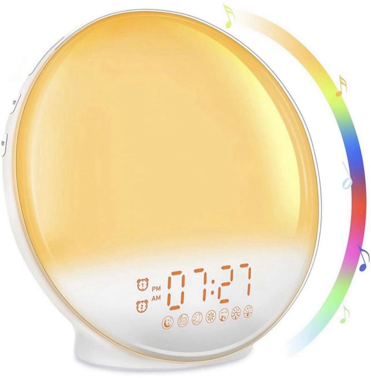 Sunrise Alarm Clock, Wake Up Light with Sunrise Simulation, Dual Alarms with FM Radio, 7 Nature Sounds & Snooze, 7 Colors Night Light, Sleep Aid Digit