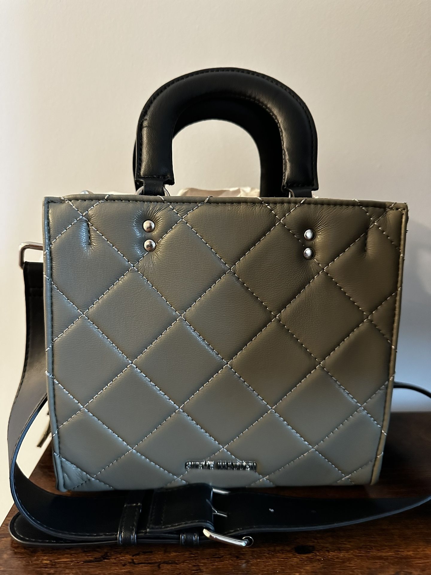 Olive Steve Madden Quilted Handbag