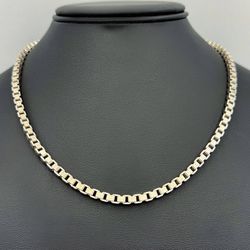 Tiffany & Co Venetian Link Chain Necklace 18" Sterling Silver 925
