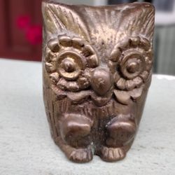 Vintage Brass Owl Figurine/Paperweight 